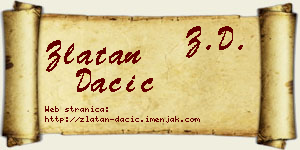 Zlatan Dačić vizit kartica